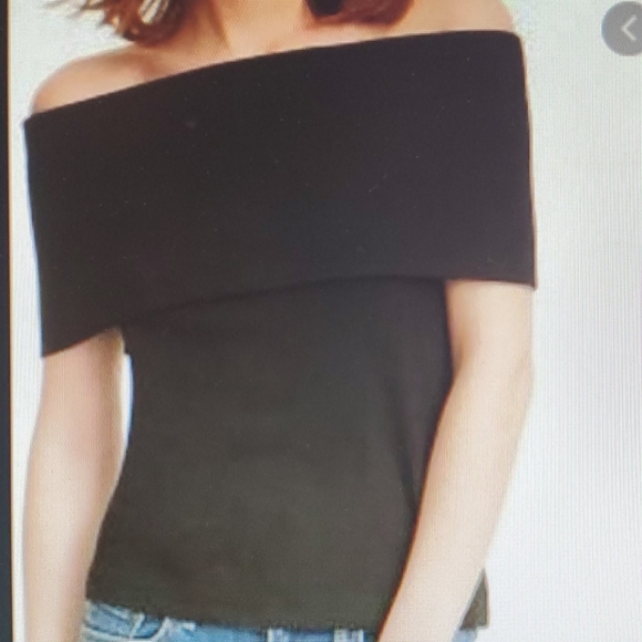 Club Monaco black off-the-shoulder top xs - Picture 1 of 3